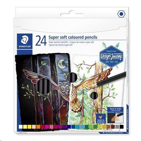 Staedtler Barevné pastelky "Design Journey Super Soft", sada 24 barev, šestihranná; TS149CC24