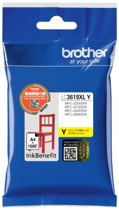 Brother - LC-3619XLY (inkoust yellow, 1 500 str. @ 5% draft); LC3619XLY