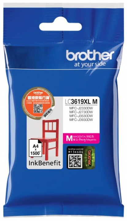 Brother LC-3619XLM (inkoust magenta, 1 500 str. @ 5% draft); LC3619XLM