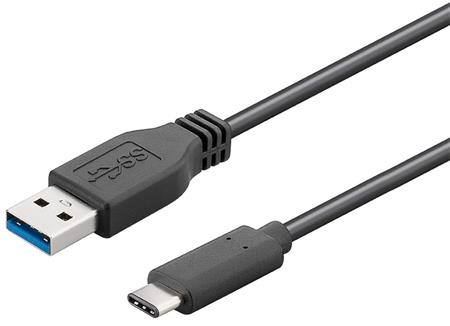 PremiumCord Kabel USB 3.1 konektor C/male - USB 3.0  A/male, černý, 0,5m; ku31ca05bk