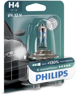 Philips H4 X-tremeVision 1 ks; 12342XV+B1