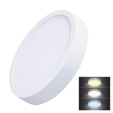 Solight LED mini panel CCT, přisazený, 24W, 1800lm, 3000K, 4000K, 6000K, kulatý; WD174