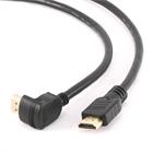 Kabel CABLEXPERT HDMI-HDMI 4,5m, 1.4, M/M stíněný, zlacené kontakty, 90° lomený, černý