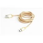 Kabel CABLEXPERT USB 3.0 AM na Type-C kabel (AM/CM), 1,8m, opletený, zlatý, blister