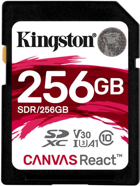 Kingston 256GB SecureDigital Canvas React (SDXC) Card
