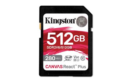 Kingston Canvas React Plus SDHC 512GB UHS-II U3 Class 10
