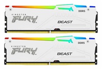Kingston DIMM DDR5 32GB (Kit of 2) 6400MT s CL32 Non-ECC FURY Beast RGB XMP, Bílá; KF564C32BWAK2-32