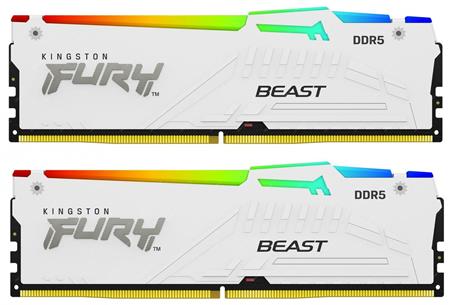 Kingston DIMM DDR5 (Kit of 2) FURY Beast White RGB XMP 32GB 5600MT/s CL40