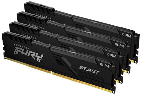 Kingston FURY Beast Black - 64GB (4x16) DDR4, 3200MHz, CL16, DIMM 1Gx8; KF432C16BB1K4/64