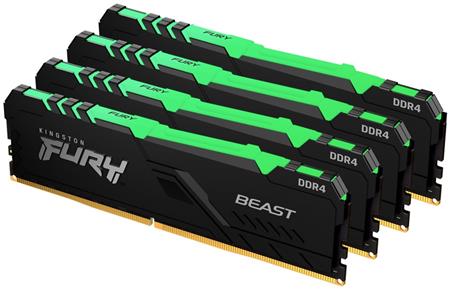 Kingston FURY Beast RGB - 32GB (4x8) DDR4, 3600MHz, CL17, DIMM