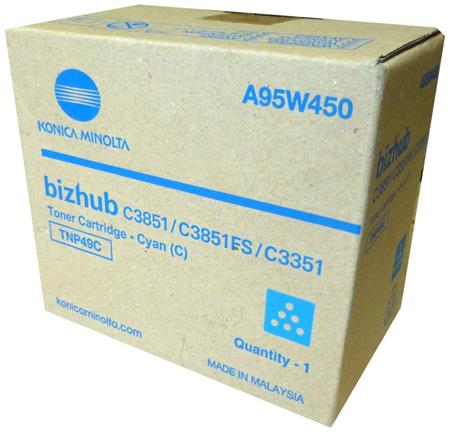 Konica Minolta toner A95W450, cyan, 12000str., TNP-49C, Konica Minolta Bizhub C3351, Bizhub C3851