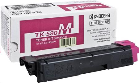 Kyocera originální toner TK580M, magenta, 2800str., 1T02KTBNL0, Kyocera FS- C5150DN