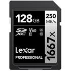 Lexar paměťová karta 128GB Professional 1667x SDXC UHS-II, čtení/zápis: 250/120MB/s, C10 V60 U3