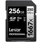 Lexar paměťová karta 256GB Professional 1667x SDXC UHS-II,(čtení/zápis:250/120MB/s) C10 V60 U3