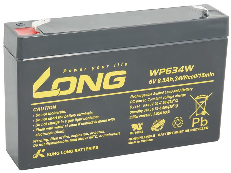 LONG baterie 6V 8,5Ah F2 HighRate (WP634W)