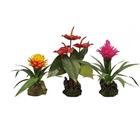 Lucky Reptile Jungle Plants kvetoucí Bromelie 3 květy - červená cca 40 cm