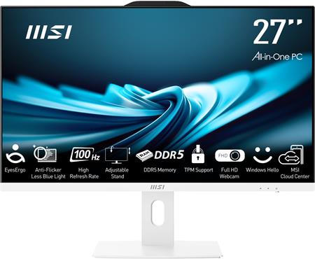 MSI Pro AP272P 14M 27" FHD i3-14100 8GB 256GB SSD UHD 730 W11H White 2R