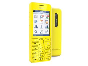 Nokia 206 Dual SIM Yellow - mobilní telefon, 2.6", 320x240, 32 MB RAM, 1.3 MPx fotoaparát, slot na microSD karty, žlutý