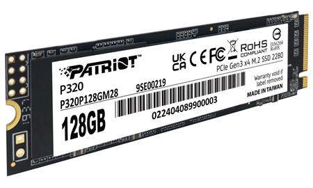 Patriot P320 128GB SSD Interní M.2 PCIe Gen3 x4 NVMe 1.3 2280