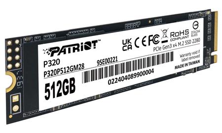 Patriot P320 512GB SSD Interní M.2 PCIe Gen3 x4 NVMe 1.3 2280