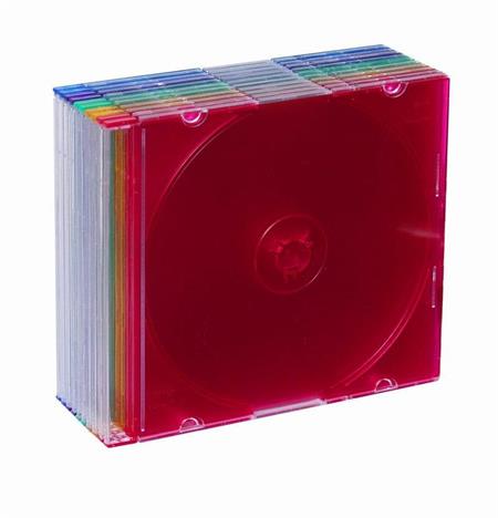 Plastové krabičky slim 5,2mm na CD/DVD | 10 ks, barevné