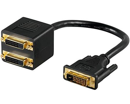 PremiumCord Adapter DVI-D (24+1) male => 2x DVI-D (24+1) female; kpdva-5