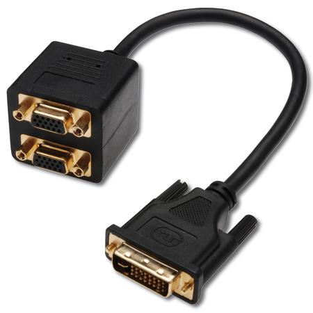 PremiumCord Adapter DVI-I (24+5) male => 2x VGA DB15HD female; kpdva-7