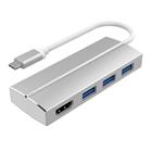 PremiumCord Adaptér USB 3.1 Type-C male na HDMI female + 3x USB 3.0, aluminum