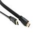 PremiumCord HDMI High Speed + Ethernet plochý kabel, zlacené konektory, 1m