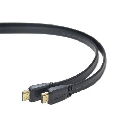 PremiumCord HDMI High Speed + Ethernet plochý kabel, zlacené konektory, 1m