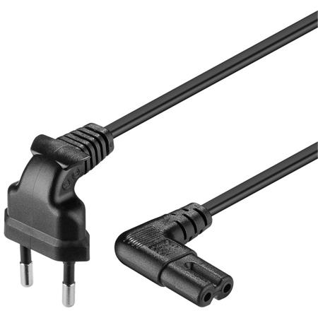 PremiumCord Kabel síťový 230V se zahnutými konektory 5m