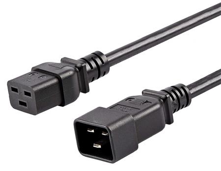 PremiumCord Kabel síťový prodlužovací 230V 16A 3m, konektory IEC 320 C19 - IEC 320 C20