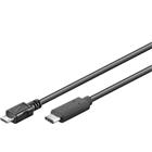 PremiumCord Kabel USB 3.1 konektor C/male - USB 2.0 Micro-B/male, černý, 0,6m