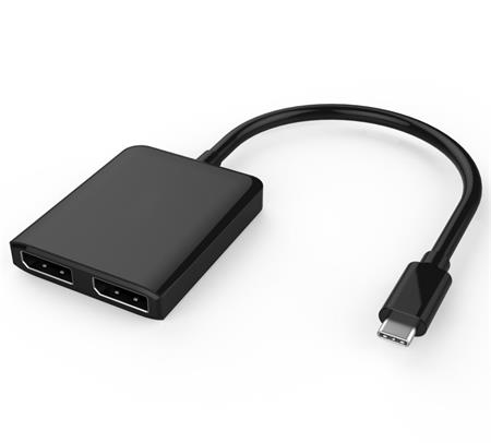 PremiumCord MST Adaptér USB3.1 typ-C - 2x DisplayPort, rozšíření+zrcadlení+2 obrazy, 4K*2K@30Hz