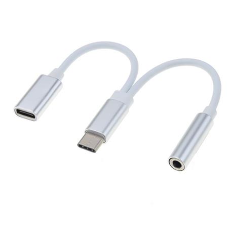 PremiumCord Převodník USB-C na audio konektor jack 3,5mm female + USB typ C konektor pro nabíjení