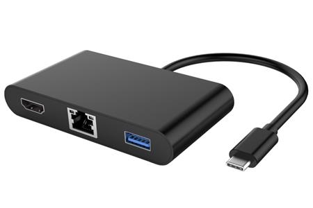 PremiumCord Převodník USB3.1 na HDMI + Audio + USB3.0 + RJ45 + PD charge