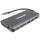 PremiumCord Převodník USB3.1 typ C na HDMI+VGA+RJ45+2xUSB3.0+SD card +3,5mm+PD charge