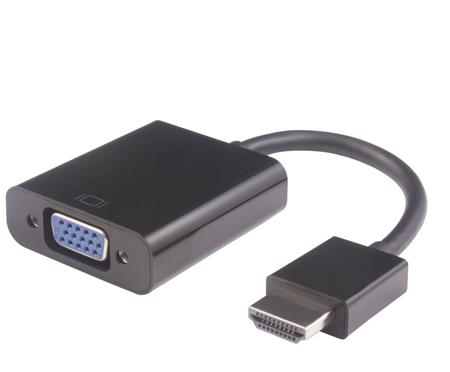 Převodník HDMI na VGA se zvukem 3,5mm stereo jack - černý