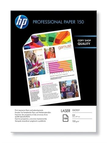 Profesionální lesklý papír pro laserové tiskárny HP, 150 g/m2 – 150 listů / A4 / 210 mm x 297 mm