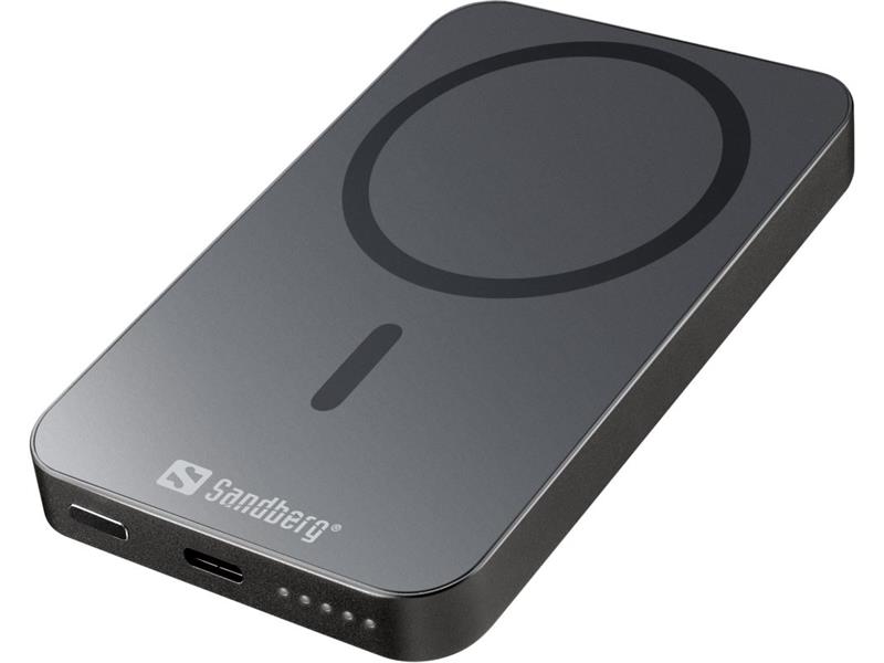 Sandberg Mag Wireless Powerbank 5000 ALU, černá