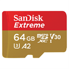 SanDisk Extreme microSDXC 64 GB pro akční kamery + SD Adapter 170 MB/s and 80MB/s, A2 C10 V30 UHS-I U3