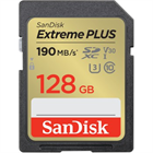 SanDisk Extreme PLUS 128 GB SDXC Memory Card 190 MB/s and 90 MB/s, UHS-I, Class 10, U3, V30