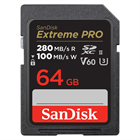 SanDisk Extreme PRO 64 GB V60 UHS-II SD cards, 280/100 MB/s,V60,C10,UHS-II