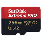 SanDisk Extreme PRO microSDXC 256GB + SD Adapter 200MB/s and 140MB/s A2 C10 V30 UHS-I U3