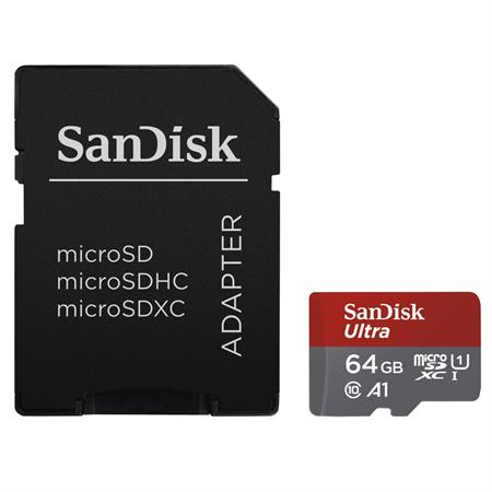 SanDisk Ultra microSDXC 64 GB 100 MB/s A1 Class 10 UHS-I, Android, Adaptér