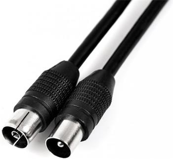 SENCOR Anténní koaxiální kabel, plně stíněný, konektory IEC vidlice - zásuvka, délka 5m, provedení černé