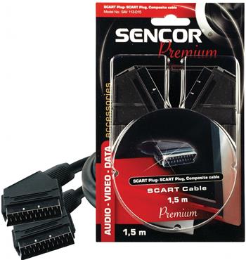 SENCOR SCART konektor - SCART konektor,21-pin., kabel, Délka: 1,5m