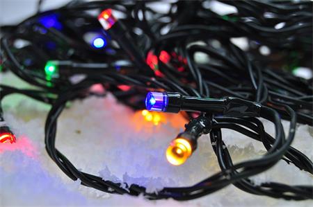 Solight 1V101-M LED venkovní vánoční řetěz, 100 LED, 10m, přívod 3m, 8 funkcí, časovač, IP44, vícebarevný