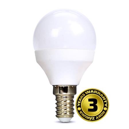 Solight LED žárovka, miniglobe, 8W, E14, 3000K, 720lm, bílé provedení