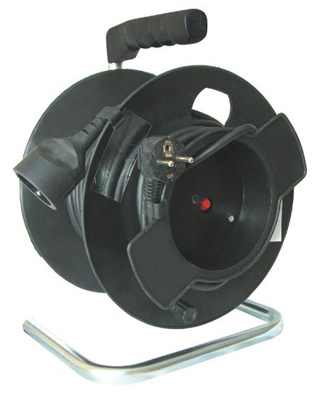 Solight prodlužovací přívod na bubnu, 1 zásuvka, černý, 25m